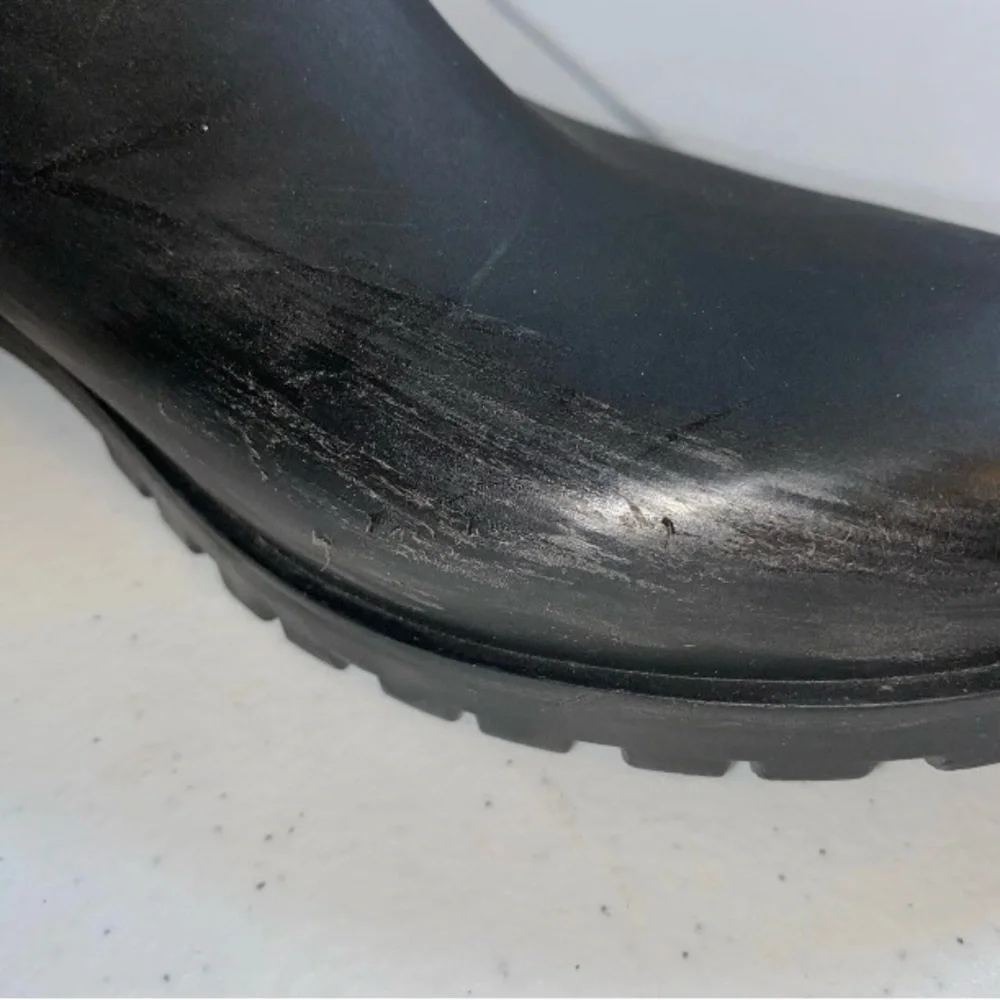 Tommy Hilfiger Black Women's Rain Boots‎ Textured Monogram READ